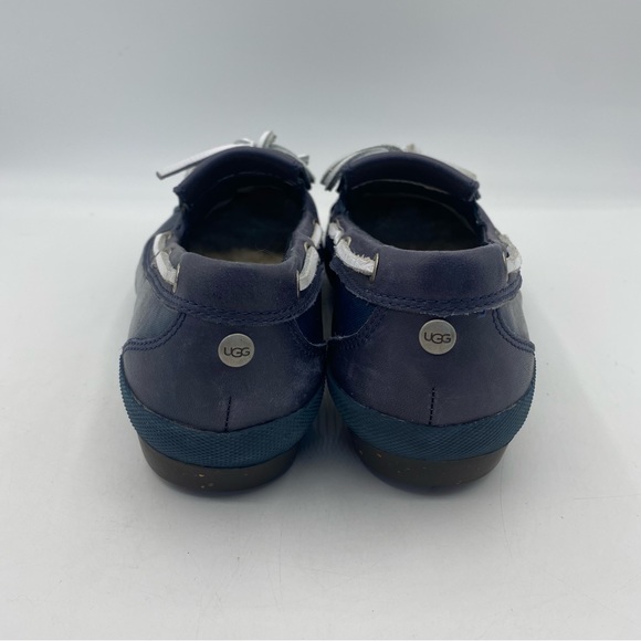 UGG Ashdale Shearling Lined Duck Boat Shoes Navy Blue Women's Size 8 - Picture 4 of 8